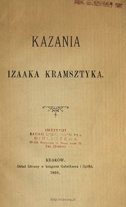 "Kazania Izaaka Kramsztyka", Kraków 1892