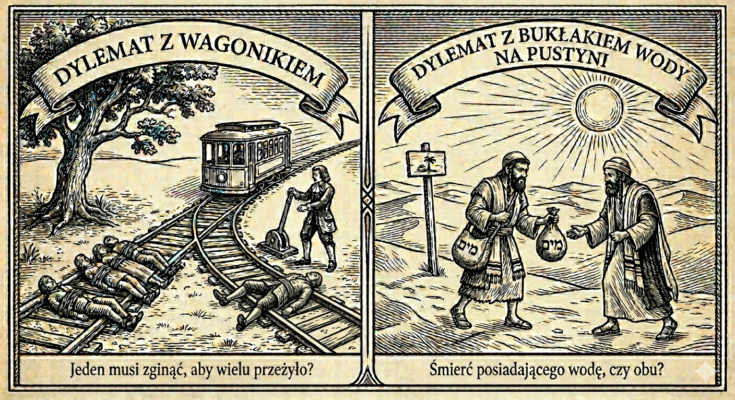 Dylemat z wagonikiem vs. dylemat z bukłakiem wody na pustyni